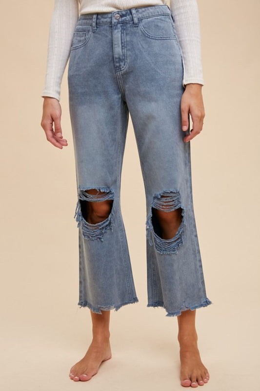 Annie Wear Distressed Raw Hem Jeans 18917 | Gulf Resellers 