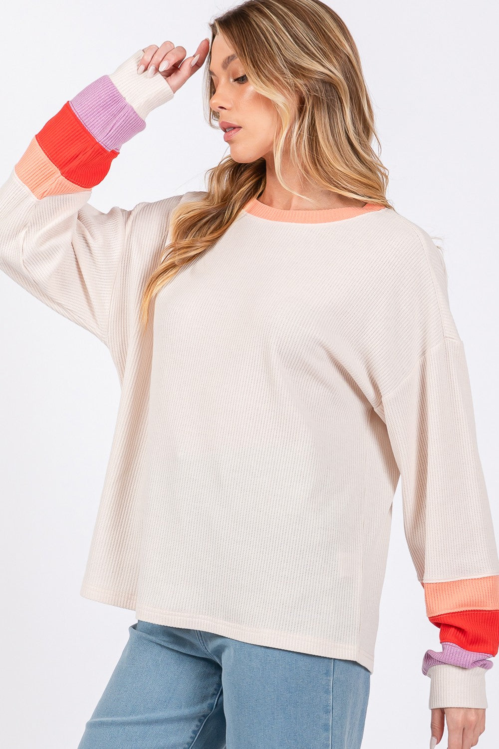 SAGE + FIG Color Block Waffle Knit T-Shirt 18833 | Gulf Resellers 