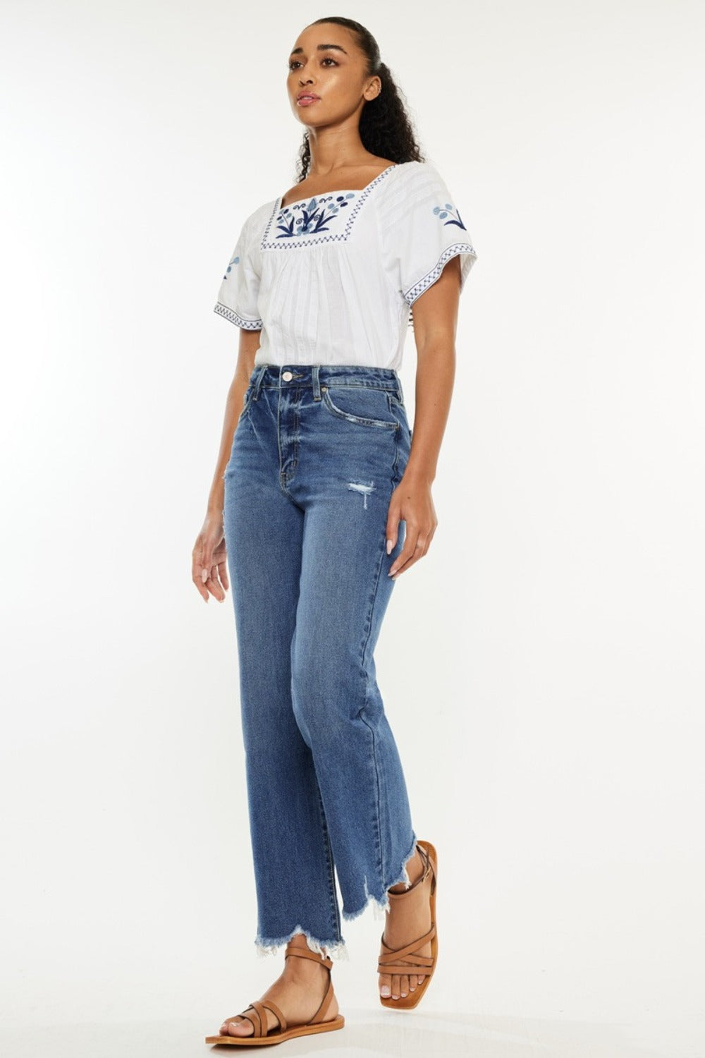 Kancan Full Size High Rise Slim Wide Leg Jeans 8673 | Gulf Resellers 