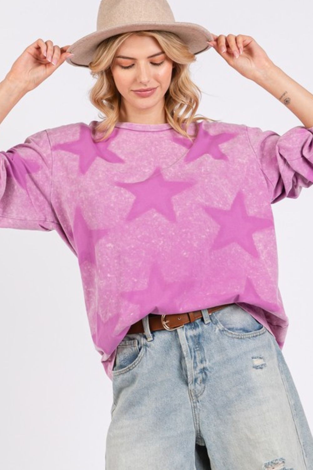 SAGE + FIG Mineral Wash Star Pattern T-Shirt 20110 | Gulf Resellers 