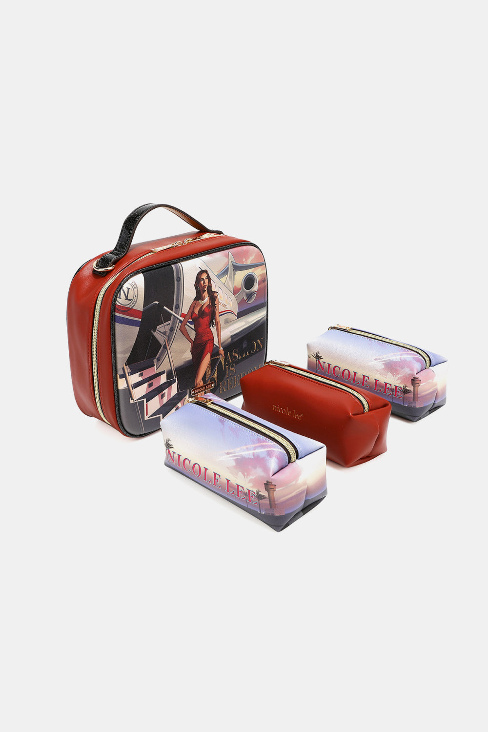 Nicole Lee USA Printed Handbag with Three Pouches | Gulf Resellers