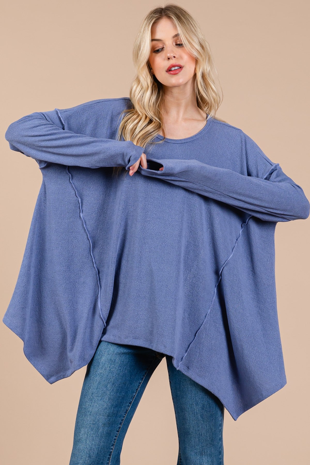 Ces Femme Asymmetrical Long Sleeve top 18569 | Gulf Resellers 